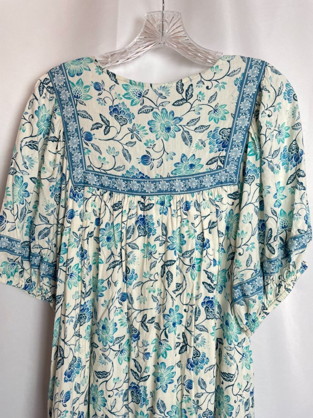 Floral Hawaiian Swing Cottagecore Peasant Grandmacore Cotton Pockets Dress XL - Picture 6 of 13